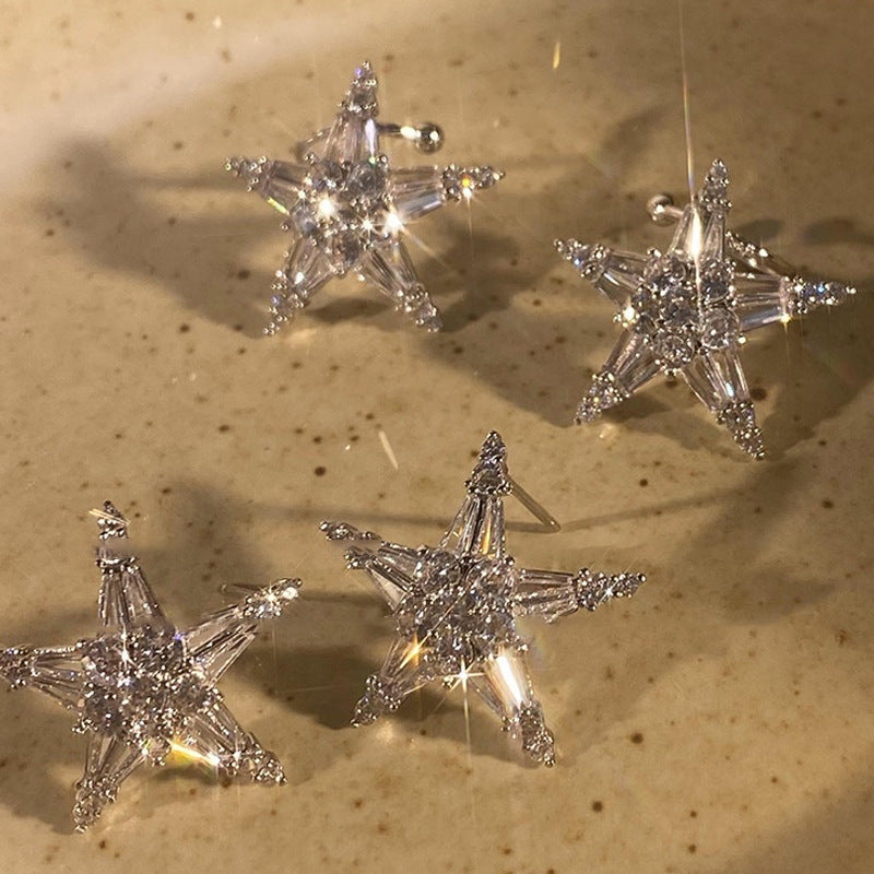 Zirconia Star Earrings/Ear Cuff