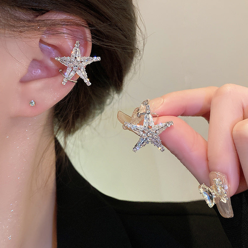 Zirconia Star Earrings/Ear Cuff