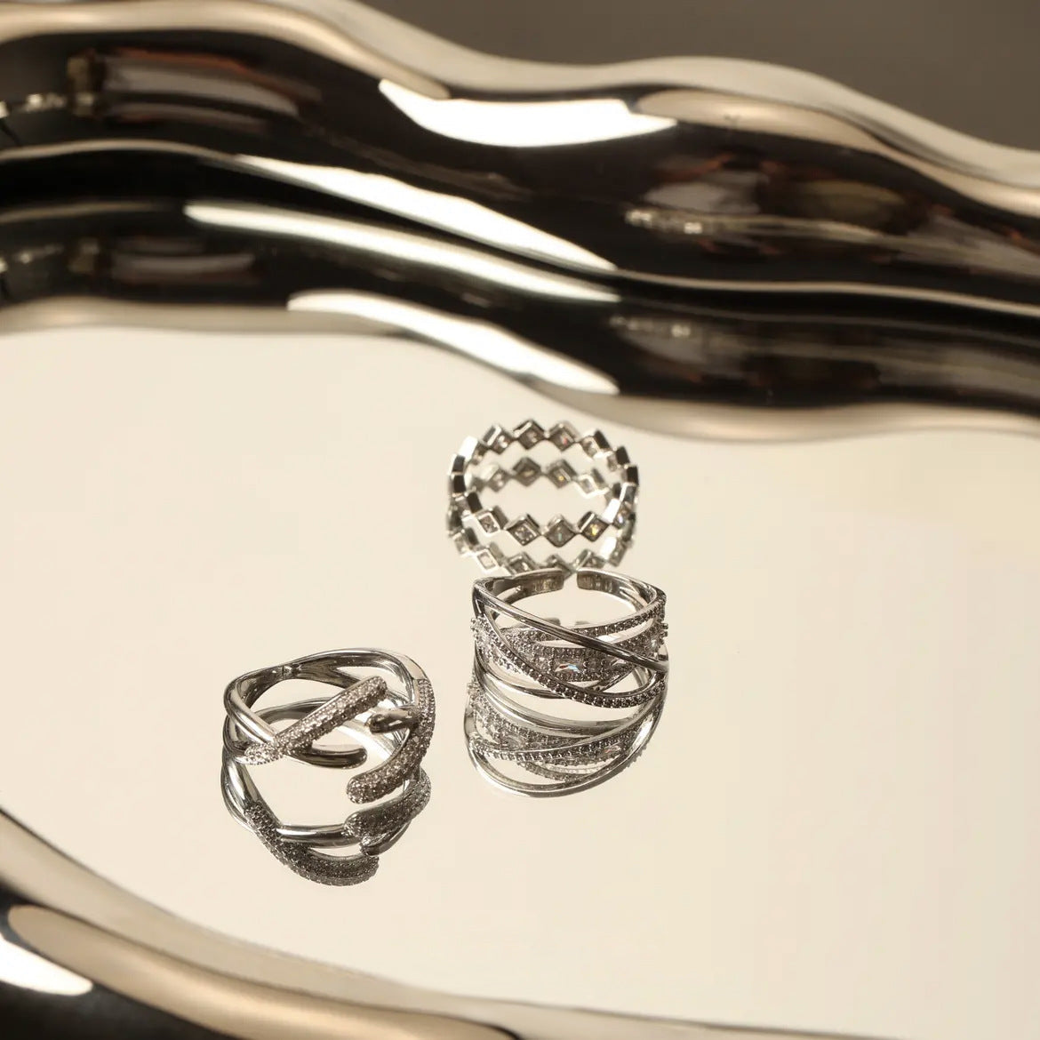 Personalised Geometric Adjustable Ring