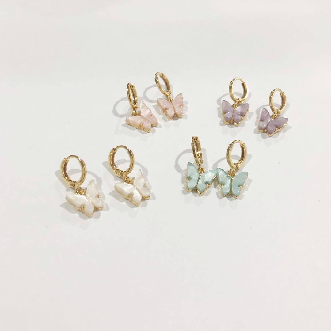 Pearl Butterfly Huggie Earrings