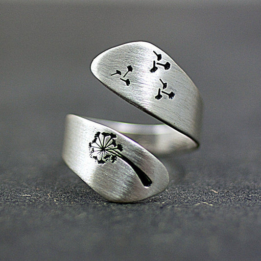 Make A Wish' Sterling Silver Dandelion Ring