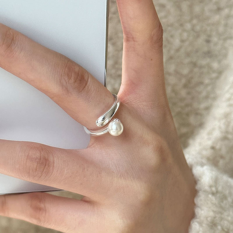 Adjustable Minimalist Pearl Ring