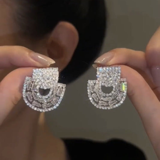 Geometric Half Circle Earrings