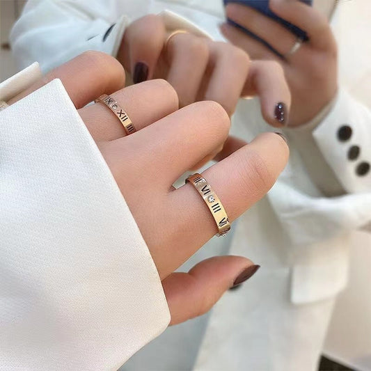 Openwork Roman Numeral Ring