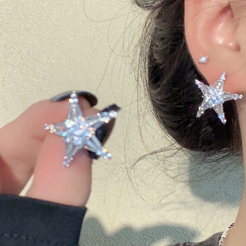 Zirconia Star Earrings/Ear Cuff