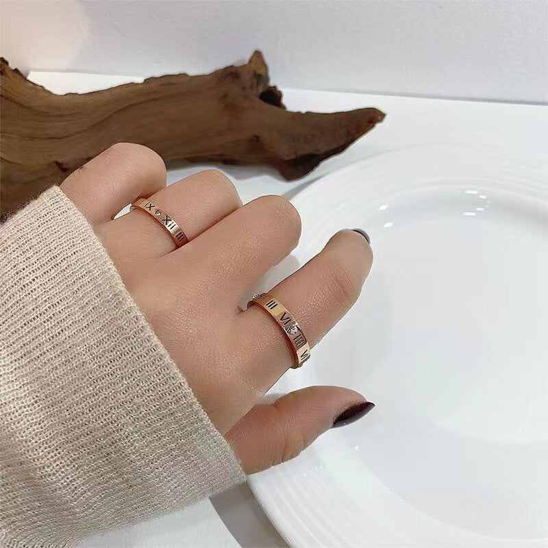 Openwork Roman Numeral Ring