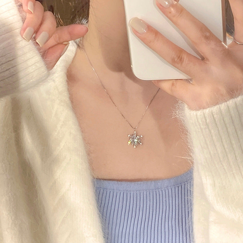 Spinning Snowflake Necklace