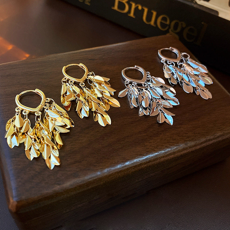 Leaf Tassel Earrings