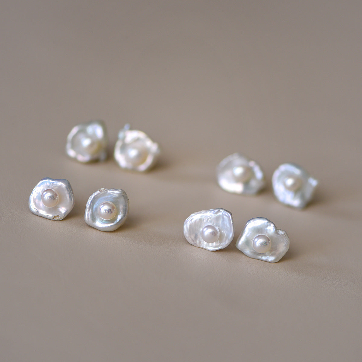 Baroque Pearl Earrings in 925 Sterling Silver