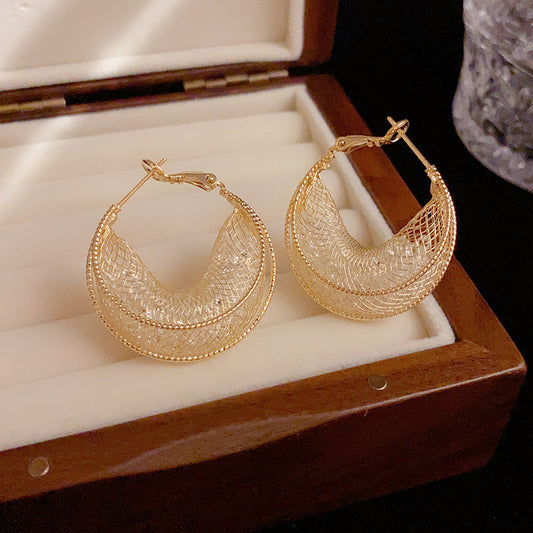 Super Shiny Metallic Mesh Earrings