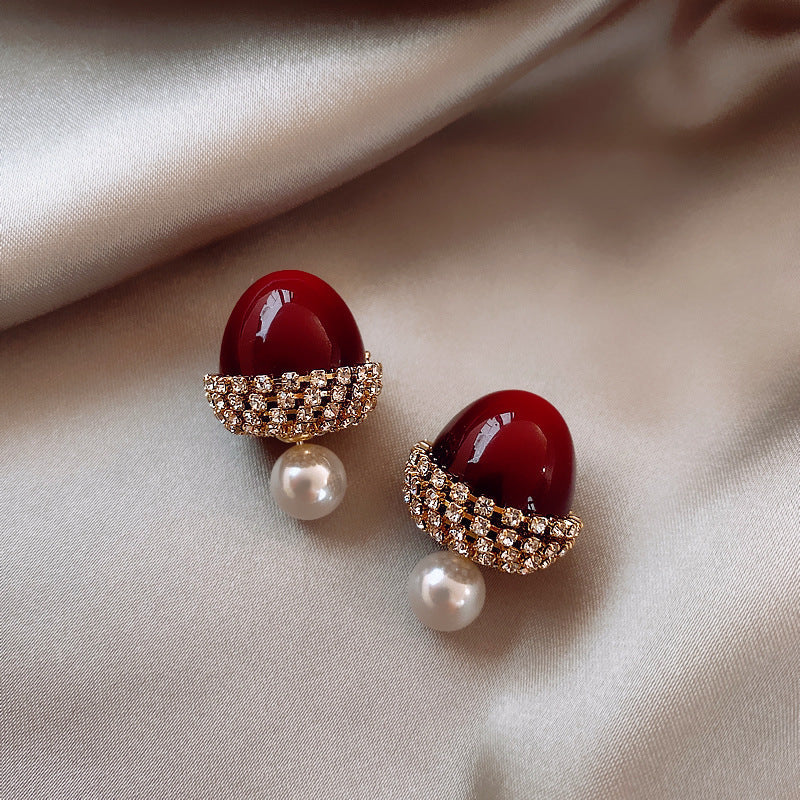 Rouge Cherry Pearl Earrings