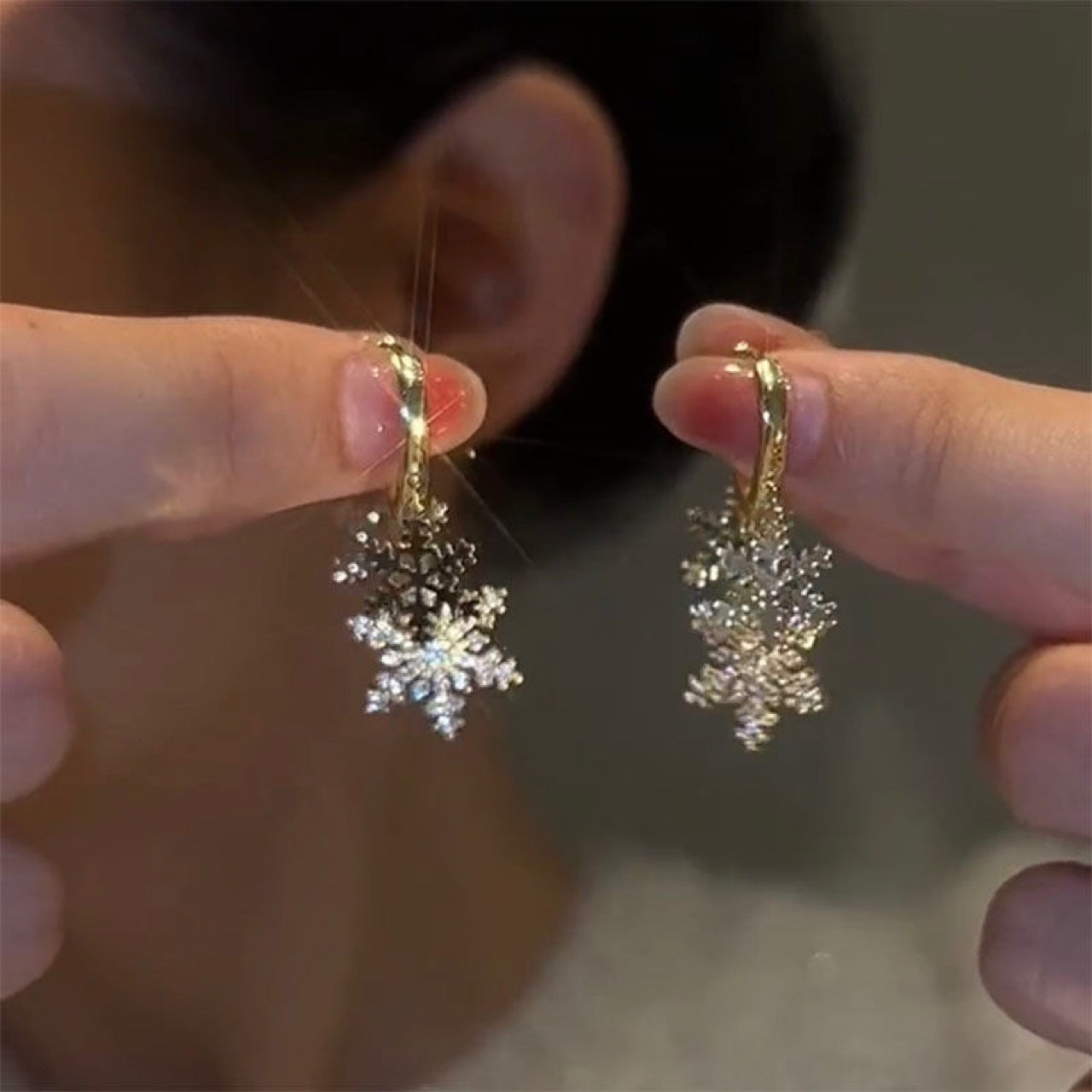 Mini Snowflake Zirconia Earrings