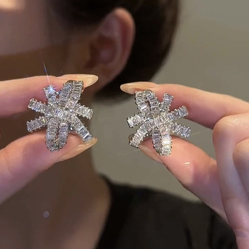 Zirconia Flower Earrings