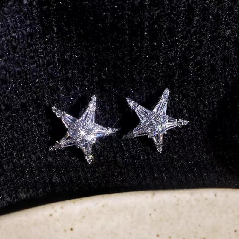 Zirconia Star Earrings/Ear Cuff
