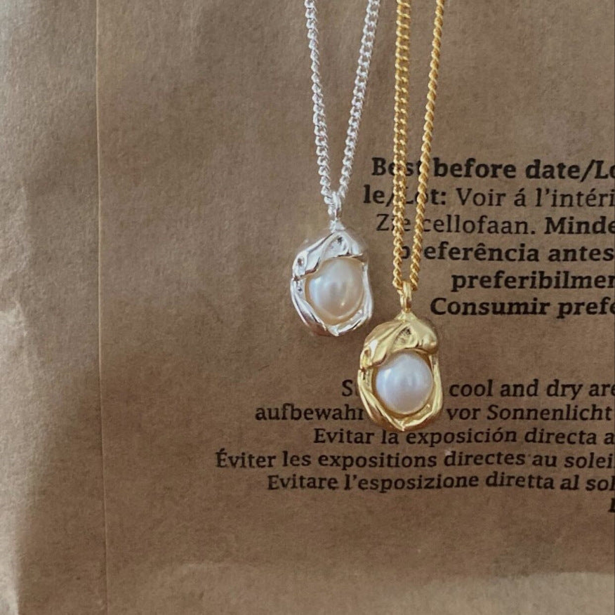 Melting Pearls 925 Sterling Silver Necklace