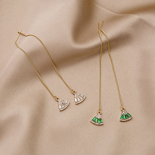 Vintage Emerald Scalloped Earrings