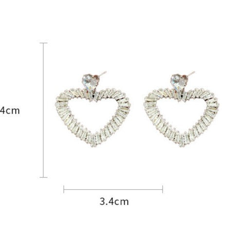 Zircon Heart Vintage Earrings