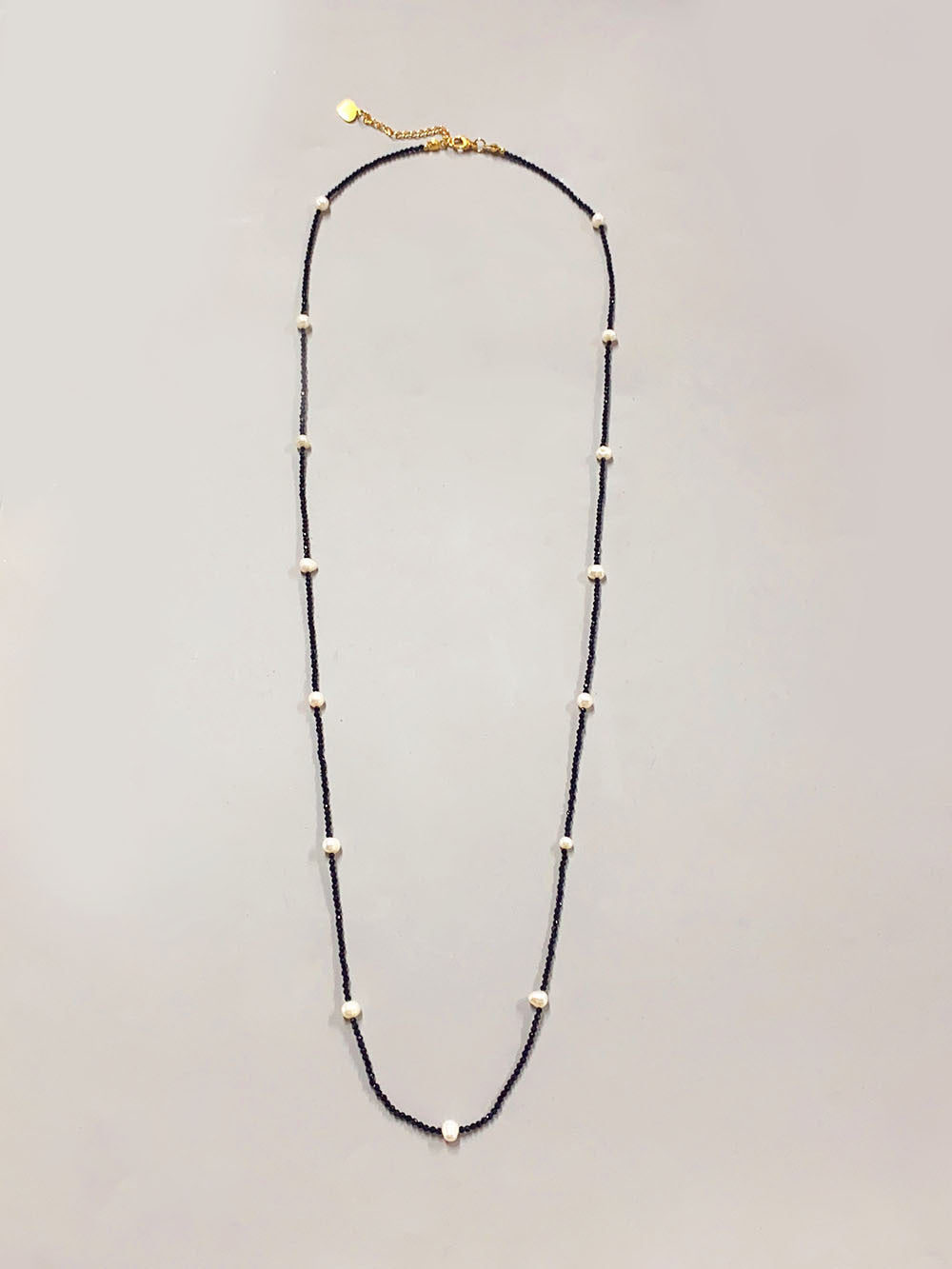 Stacked Black Spinel Pearl Necklace