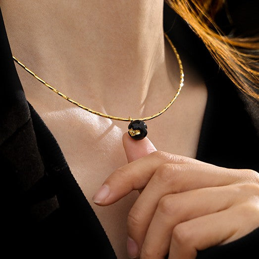 Vintage Gold Crackle Necklace