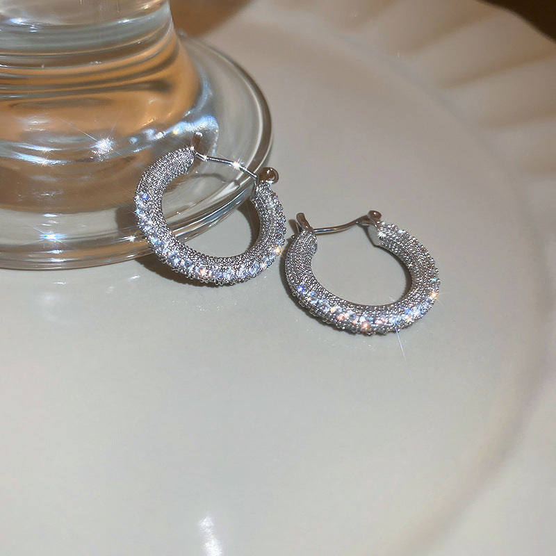 Zirconia Circle Earrings