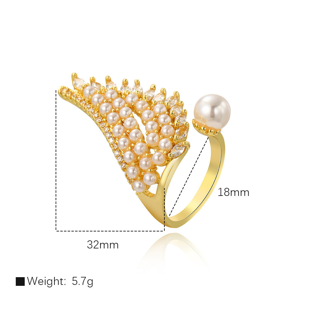 Angel Wing Pearl Ring