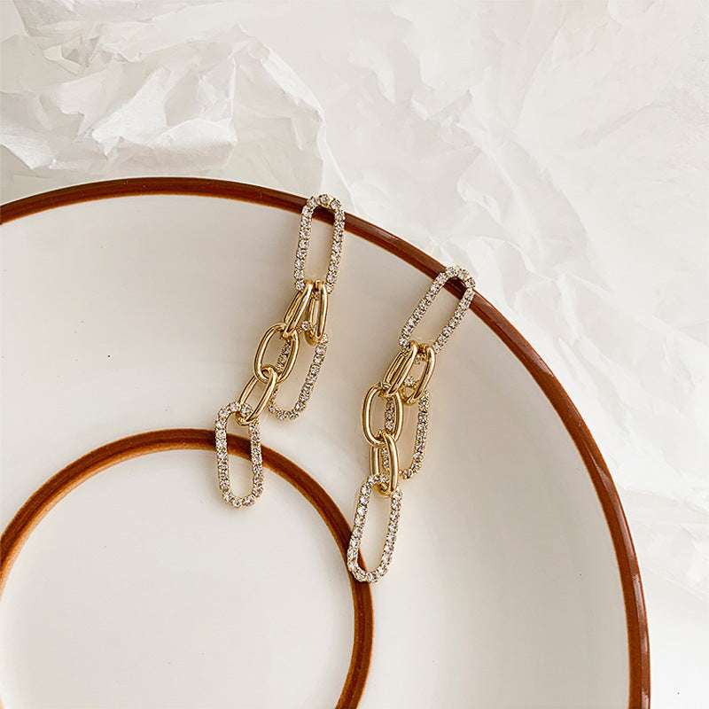 Metal Chain Tassel Earrings