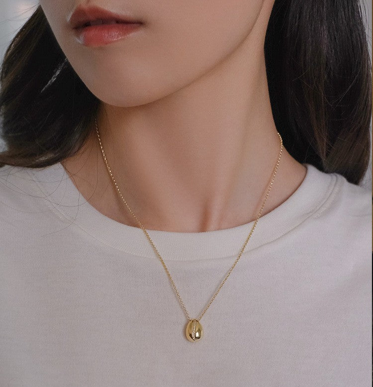 Coffee Bean Sterling Silver Necklace