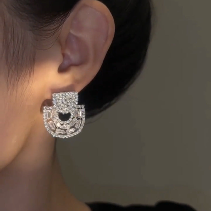 Geometric Half Circle Earrings