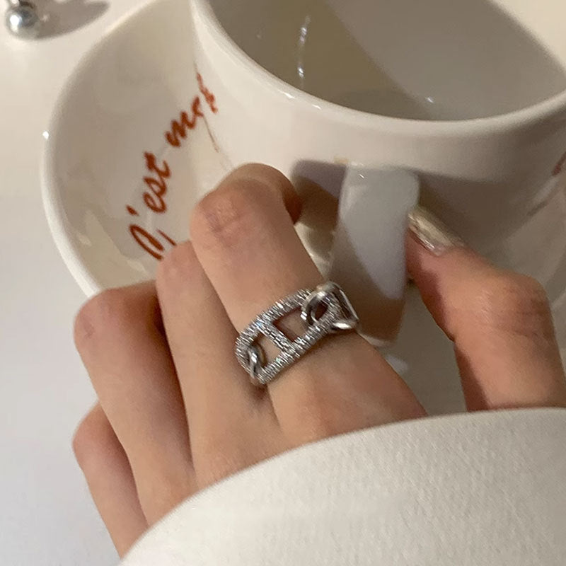 S925 Sterling Silver Simple Diamond Wrap Ring