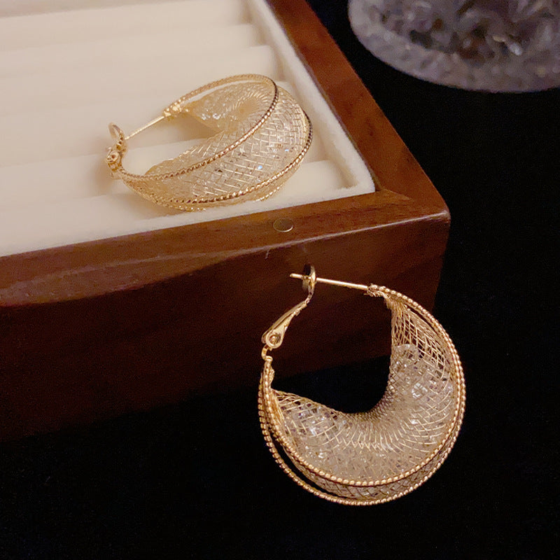 Super Shiny Metallic Mesh Earrings