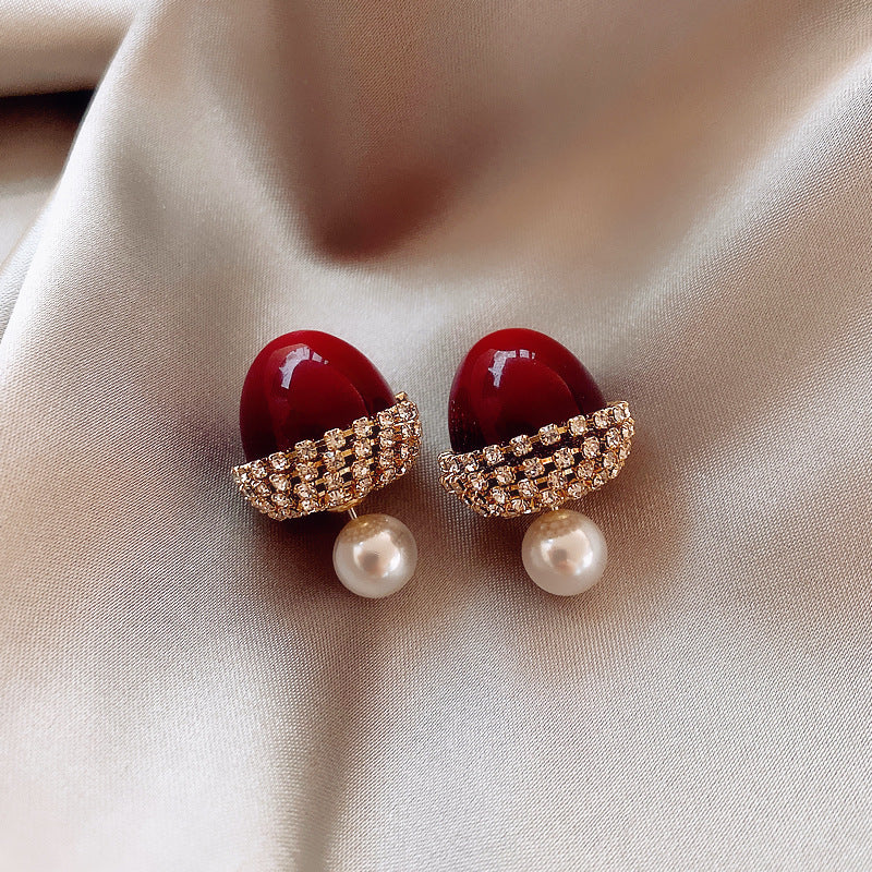 Rouge Cherry Pearl Earrings