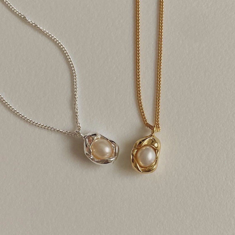 Melting Pearls 925 Sterling Silver Necklace