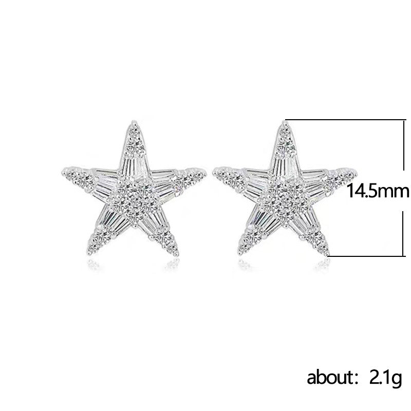 Zirconia Star Earrings/Ear Cuff