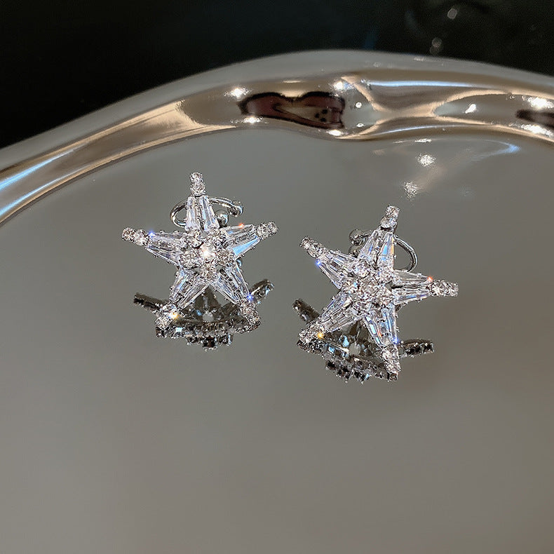 Zirconia Star Earrings/Ear Cuff