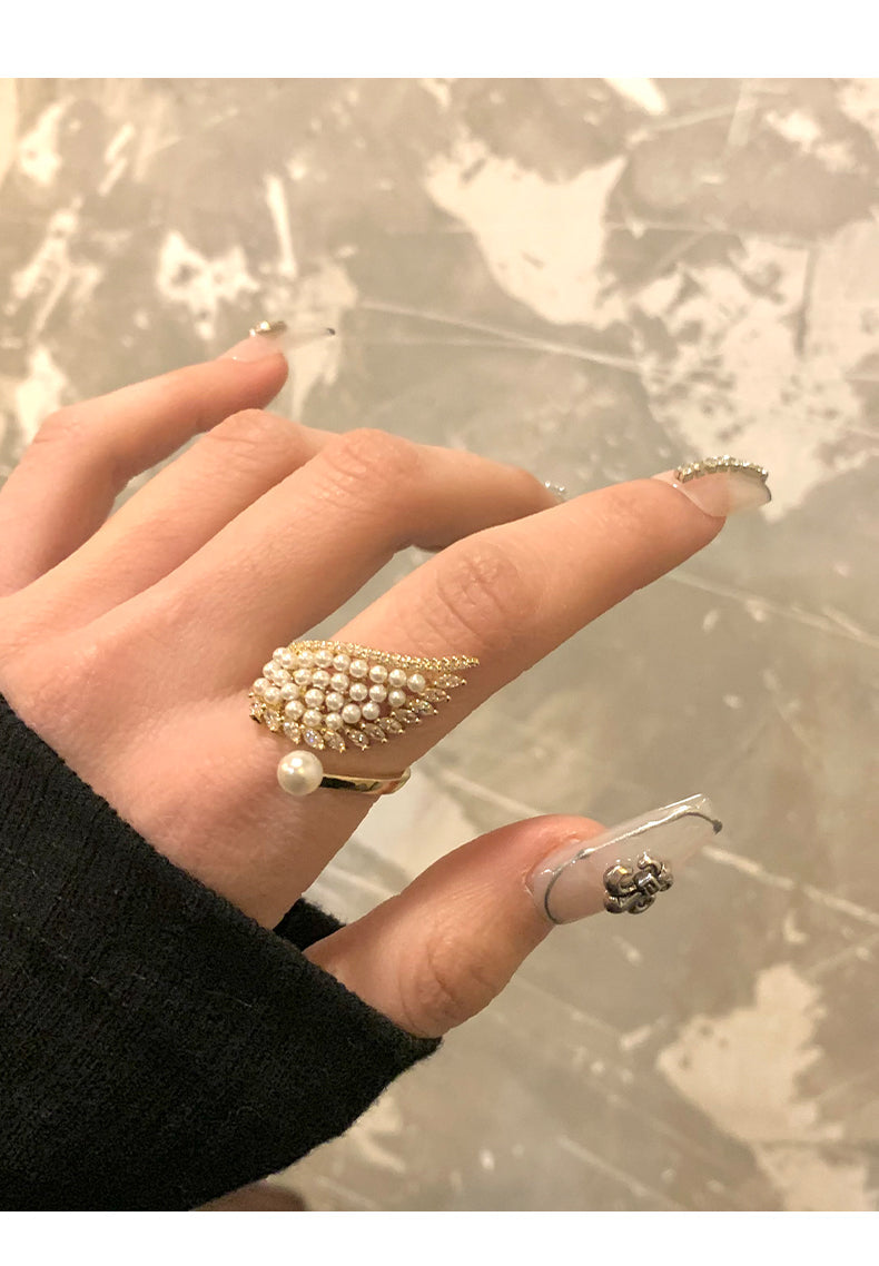 Angel Wing Pearl Ring