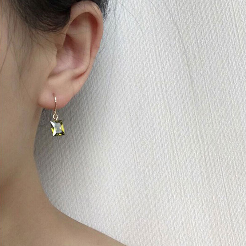 S925 Sterling Silver Green Zirconia Earrings