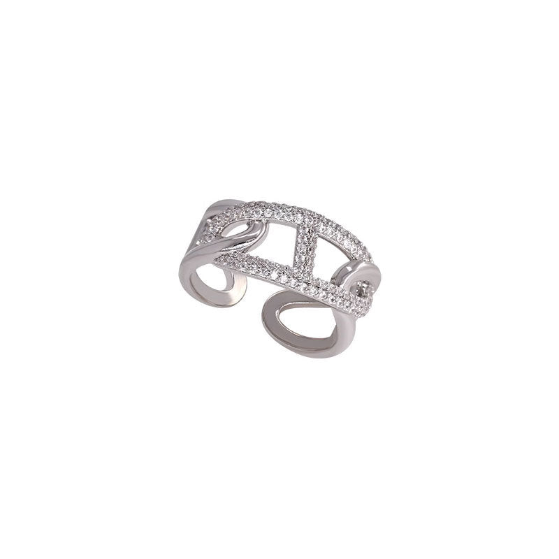 S925 Sterling Silver Simple Diamond Wrap Ring