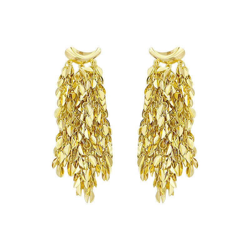 Long Tassel Leaf Earrings