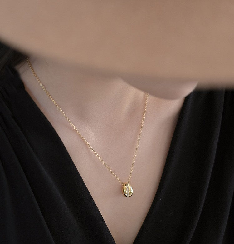 Coffee Bean Sterling Silver Necklace