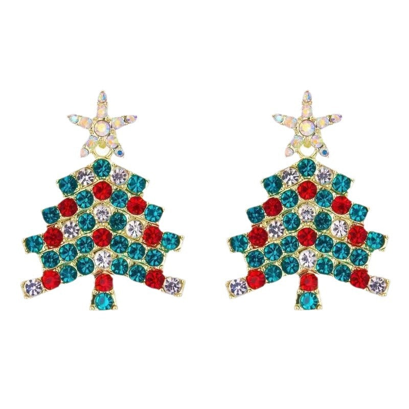 Colourful Christmas Tree Earrings