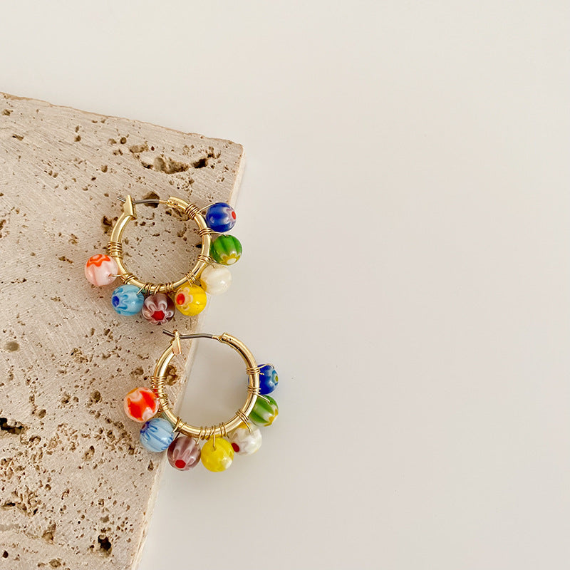 Candy Coloured Beaded Earrings