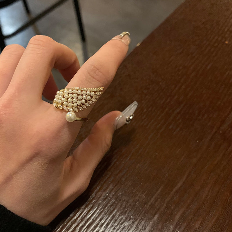 Angel Wing Pearl Ring