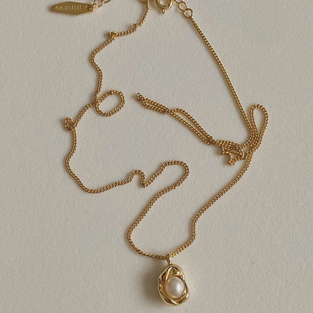 Melting Pearls 925 Sterling Silver Necklace