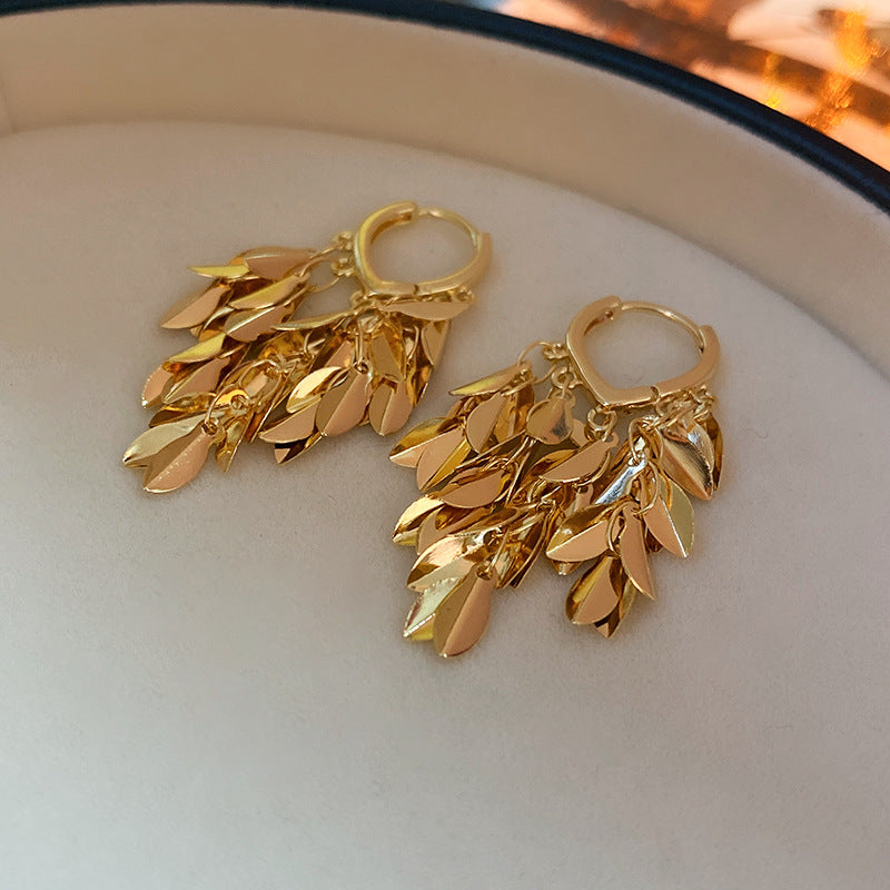 Leaf Tassel Earrings