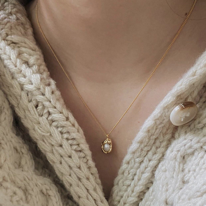 Melting Pearls 925 Sterling Silver Necklace