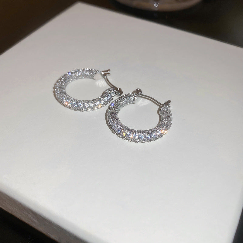 Zirconia Circle Earrings