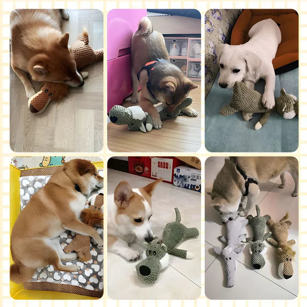 Dog Chew Toy Plush Durable Squeaky Animal