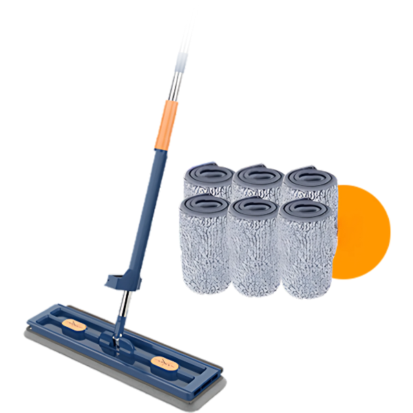 Floor Mop with Microfibre Pads and Swivel Head