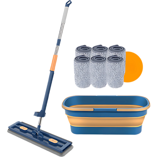 Floor Mop with Microfibre Pads and Swivel Head