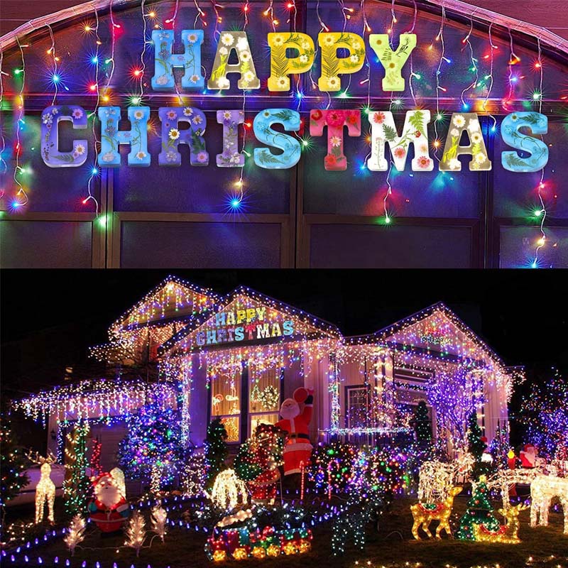 Letter Resin Lamp with Dried Flowers